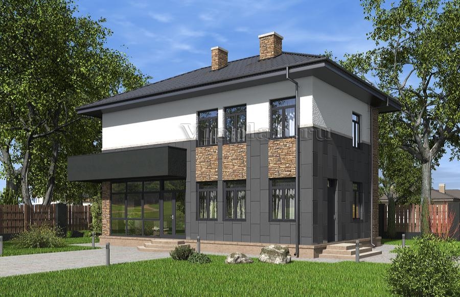 Двухэтажный дом c верандой и четыремя спальнями